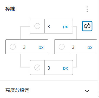 ブロックの枠線を個別に設定する場所