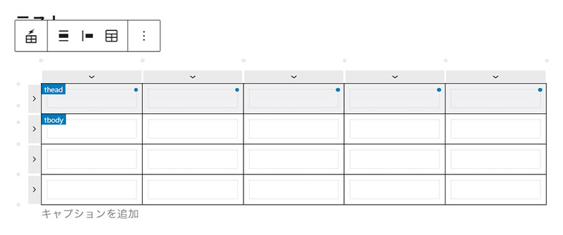 Flexible Tableブロックで作成した表